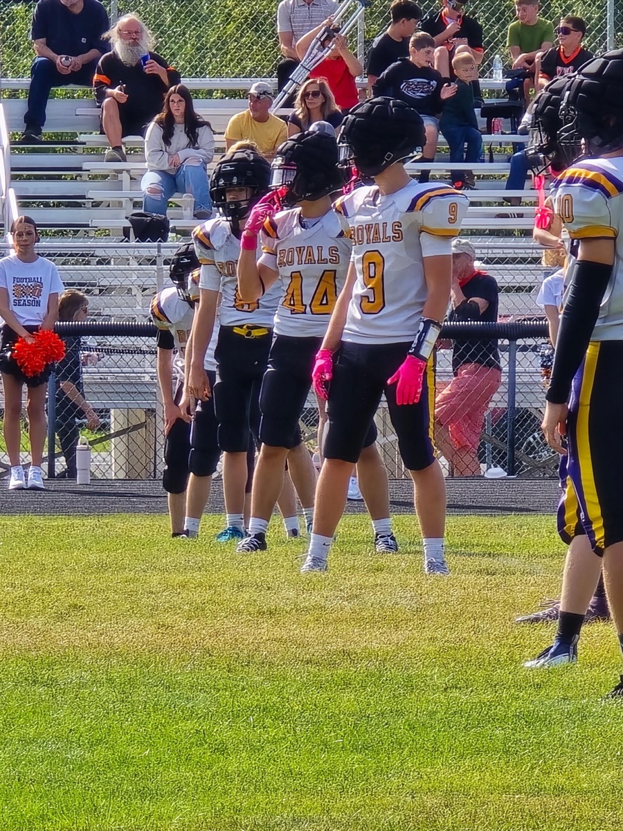 Mascoma Royals players standing together during the game at Newport